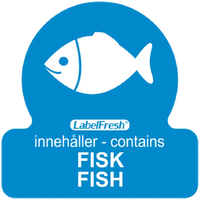 Allergen Lable - Fish, 30x30mm, 500 labels per roll