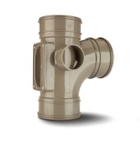 POLYPIPE SWA09SG SOLVENT GREY ACCESS BRANCH TRIPLE SOCKET 110mm SOIL
