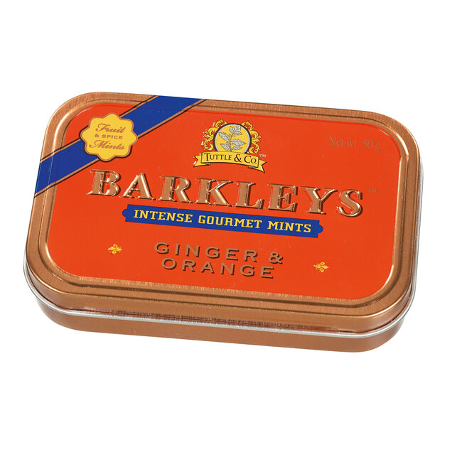 Barkleys gourmet ginger & orange mints in luxury tin 6x50g House of Sarunds