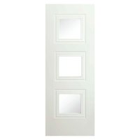 Bergerac 3 Panel Clear Premium Primed White