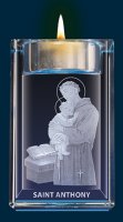 Crystal Block/Votive Holder/St.Anthony   (50601)