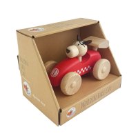 Wooden Race Car with Dog