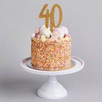 Gold Number '40' Glitter Acrylic Cake Topper