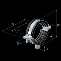 35mm Standard BZP Rubber Lined Clips M8/10 RZ3526D