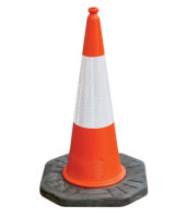 Road Traffic Cone with Sealbrite Sleeve Dominator 1m