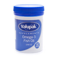 Valupak Supplements Omega 3 Fish Oil 1000Mg Capsules 30s