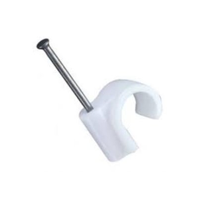 1/2" Masonry Nail Pipe Clip - White