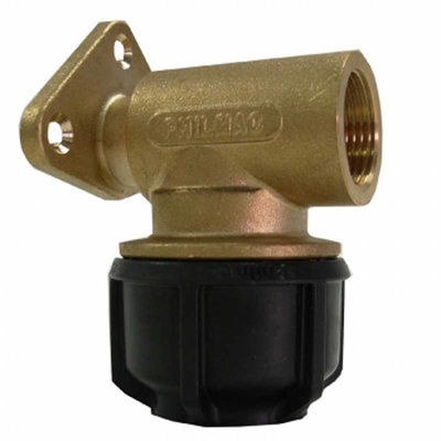 MDPE Wall Plate Elbow 20mm/1/2in x 1/2in