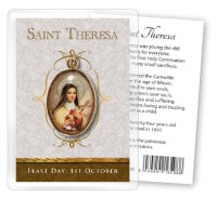 Leaflet/Gilt Medal-Gold Foil/Saint Theresa   (16598)