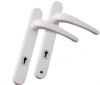 DW Short Backplate Door Handle White 92/120mm
