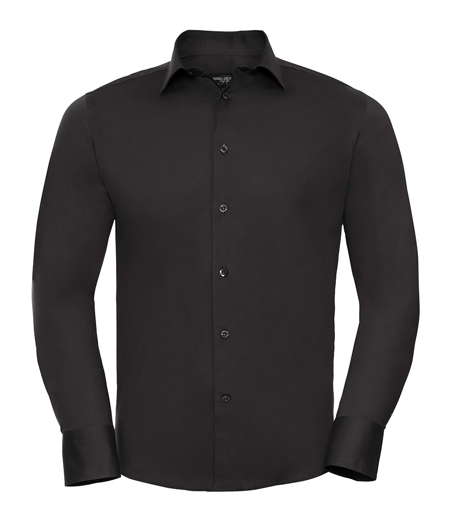Russell Collection Men's Long Sleeve Easy Care Fitted Shirt