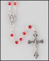 Loose Glass Rosary/Ruby - AB Finish (L/63364)