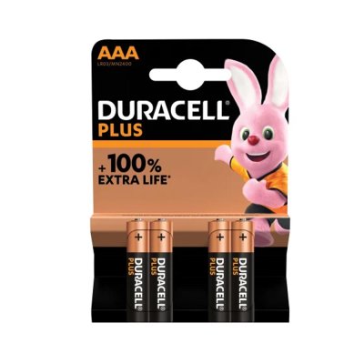 Duracell Plus Power +100% Batteries AAA Pack of 4 DURAAA100PP4