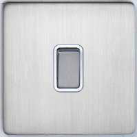 DETA Screwless 1 Gang Switch Satin Chrome White | LV0201.0062