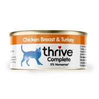 Thrive Cat Can - 100% Complete Chicken Breast & Turkey 75g x 12