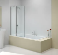 MERLYN TWO PANEL FOLDING SQUARE BATHSCREEN 900 X 1500