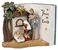 Resin Nativity Book 7 inch with 3 Figures   (89619)