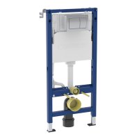 Geberit Alpha 112cmH Frame & Cistern, plus Alpha01 Square Flush Plate 458.040.21.2