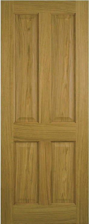 D134 44mm Contract 4 Panel Oak Varnished