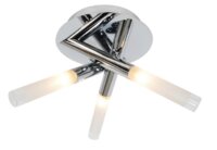 SATIN CHROME 3 LIGHT SPA CRUX BATHROOM CEILING LIGHT, IP44  (LAMPS NOT INCLUDED)