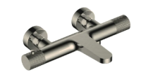 RAK-AMALFI WALL MOUNTED EXPOSED THERMOSTATIC BATH SHOWER MIXER IN BRUSHED NICKEL