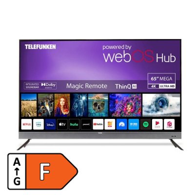 Telefunken 65" DLED UHD WebOS Smart TV with Inbuilt Subwoofer