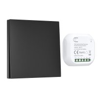 BLACK 1G IP44 WIRELESS KINETIC SWITCH
