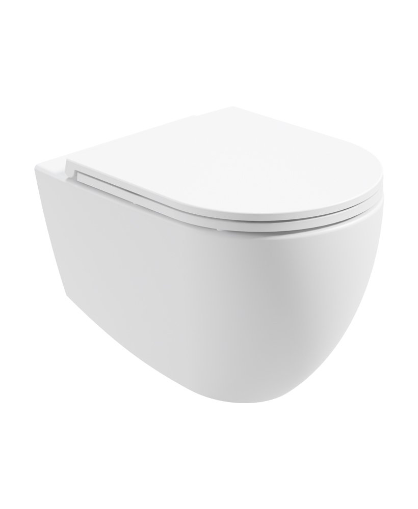 AVANTI Wall Hung Rimless WC & Seat - Satin White