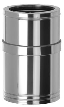 Inox dubbelwandig buis Ø80 regelbare L=350-530