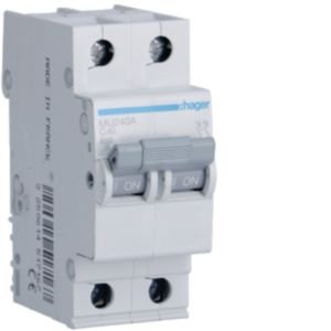 Hager 40A 2P C Curve 6kA MCB MU240A