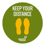 Circular Canteen "Keep Your Distance" Vinyls x4 Types 300x300mm