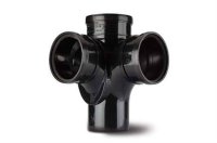Polypipe Corner Branch 4in/110mm. 92&frac12;&deg; Triple Socket (Fabricated) RCB104B