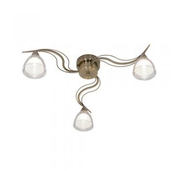 Oaks Portland Antique Brass 3 Ceiling Light