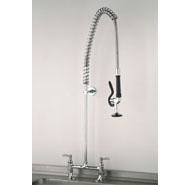 Aquajet Pre Rinse Spray Twin Pedestal/Water Feed with 6" Faucet