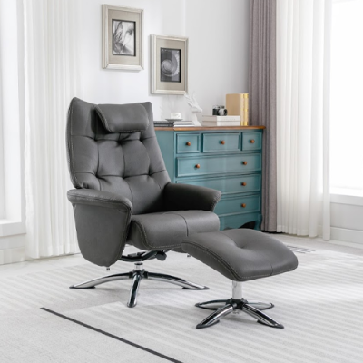 Orson Herbert Grey Chair + Stool