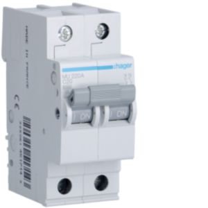 Hager 20A 2P C Curve 6kA MCB MU220A