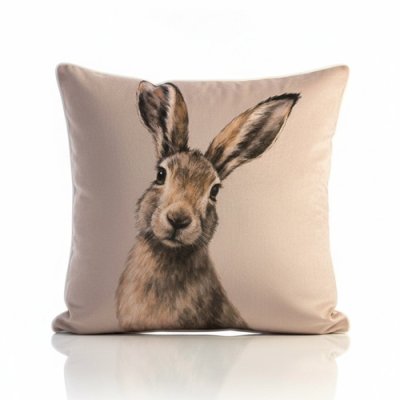 Curious Hare Velvet Feather Filled Cushion &ndash; 60 x 60cm