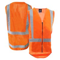 Hi-Vis Vest, Zip, No Pockets, Orange