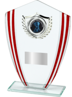 16.5cm Red/Mirror Glass Plaque&Trim (V202S)