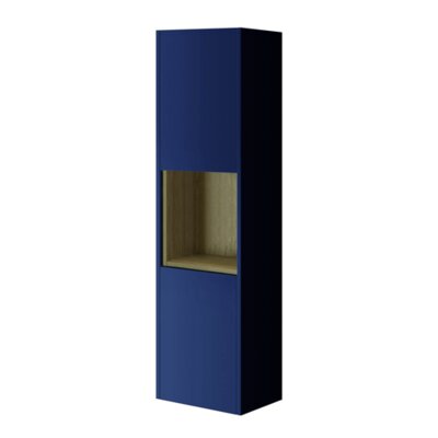 Lucca 35cm Tall Boy Wall Cabinet - Matt Sapphire Blue