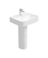 HORIZON 50CM 1TH SQUARE BASIN & FULL PEDESTAL