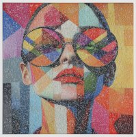 Hand Painted Picture Vogue Girl 80x80cm