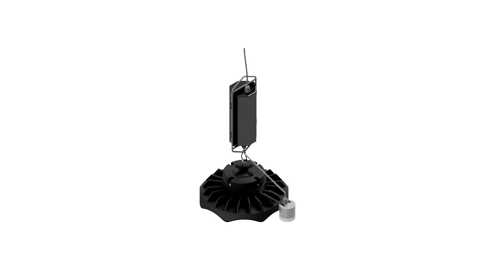 7W Highbay Emergency Pack with Downlight 1000lm LIFePO4 SELF TEST 6500K