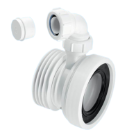 McAlpine Straight Rigid WC Connector with 1 1/4" Universal Vent Boss WC-CON1V