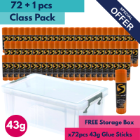 StickSmart Glue Stick 43g Class Pack w/ Storage Box - 72pcs