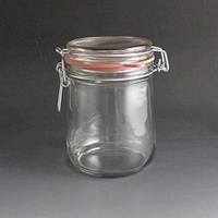 750ml Clip top glass storage jar. 