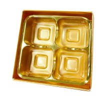 THS Packing - 4 choc gold base, gold vac tray and clear lid x 25pcs