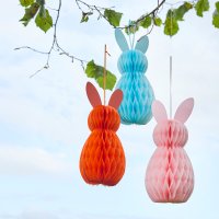 Bunny Honeycomb Decorations - Pack of 3