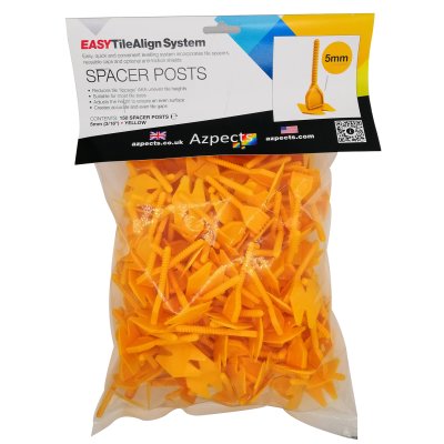 EASYTileAlign 5mm (3/16") Spacer Posts (Yellow) - Bag of 150