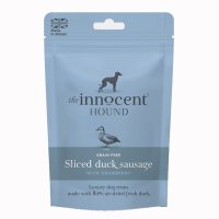 The Innocent Hound Grain Free Dog Treats Sliced Duck Sausages with Cranberry 10x70g